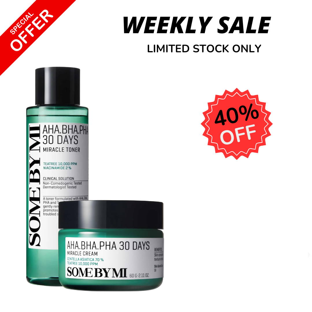 WEEKLY FLASH DEALS AHA BHA PHA 30 Days Miracle Toner & AHA-BHA-PHA 30 Days Miracle Cream - Glam Secret