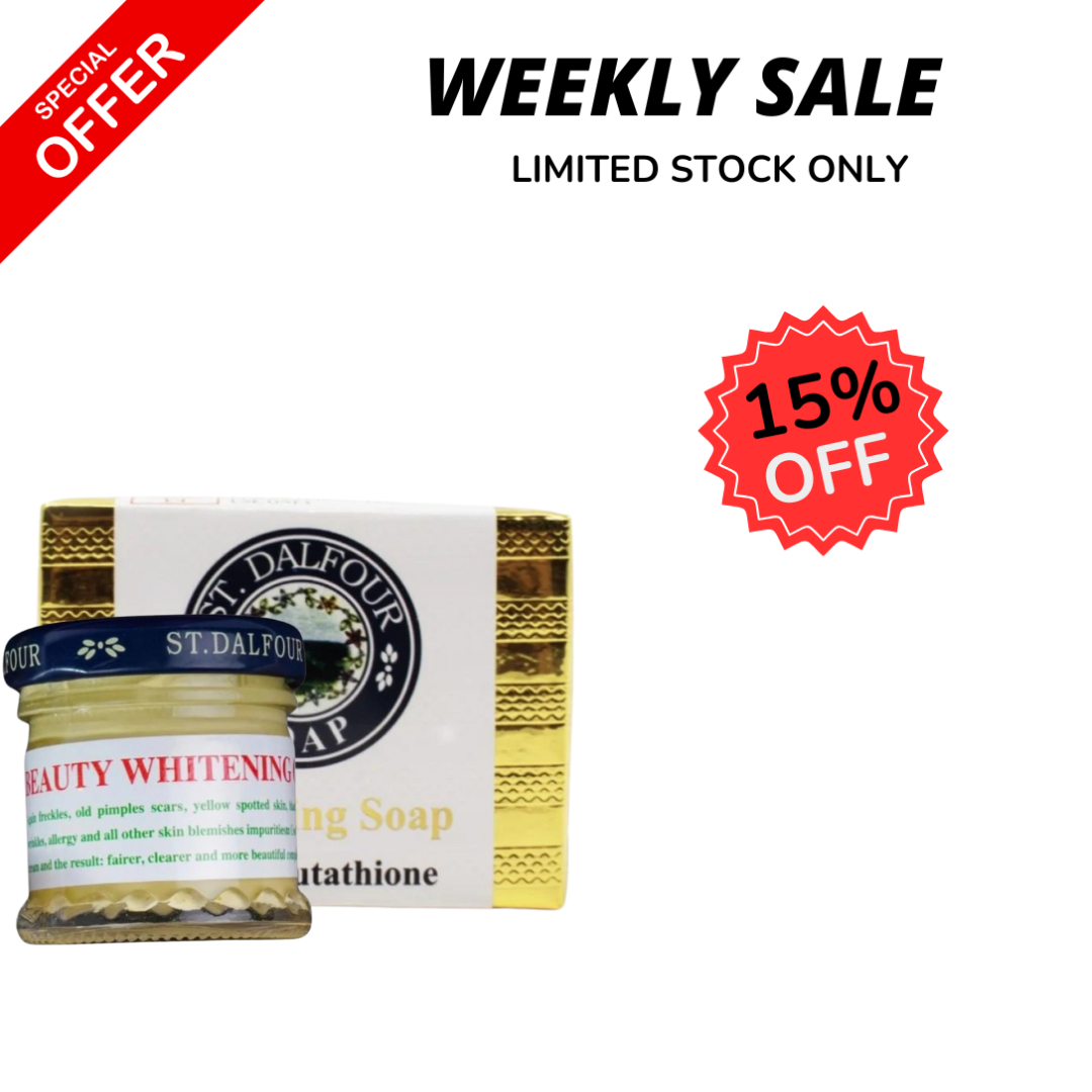 WEEKLY FLASH DEALS St. Dalfour Whitening Soap With Glutathione and Whitening Cream - Glam Secret