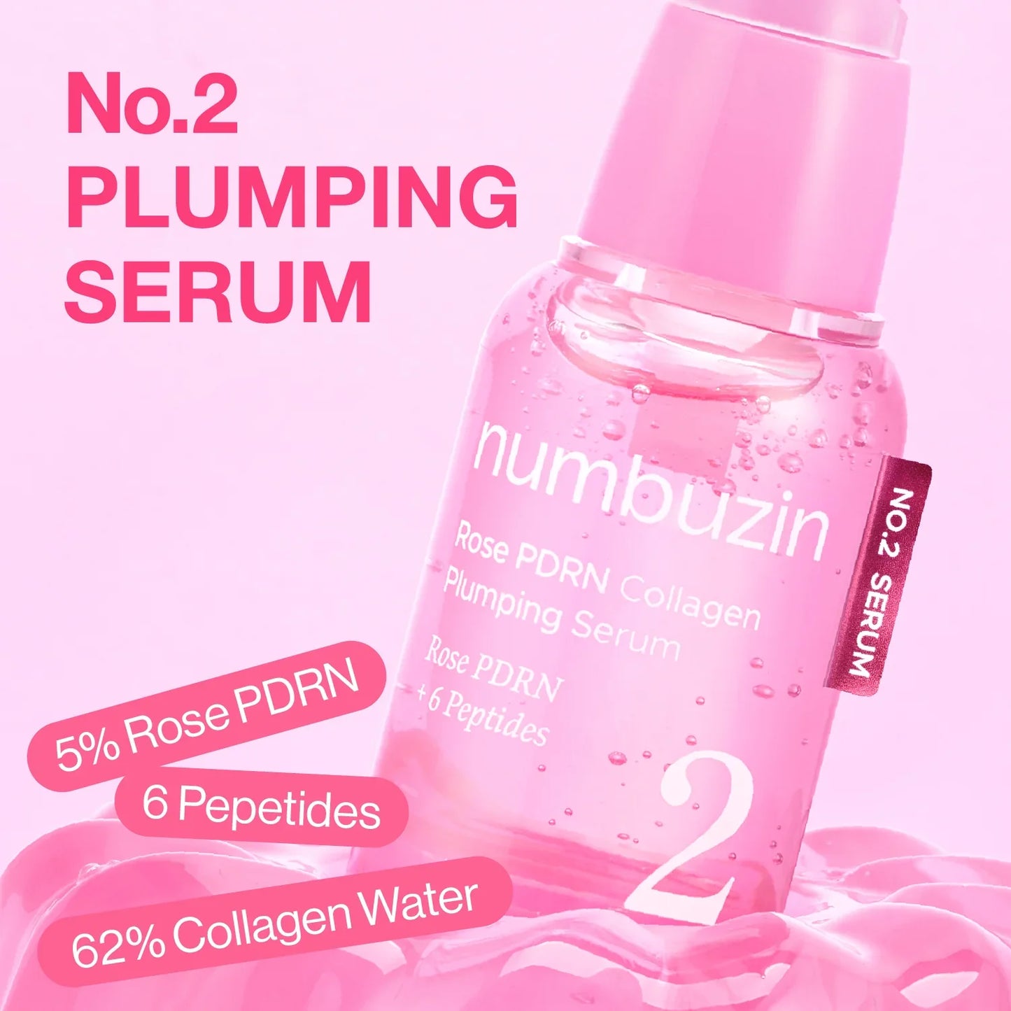 NUMBUZIN Rose PDRN Collagen Plumbing Serum 30ML - Glam Secret