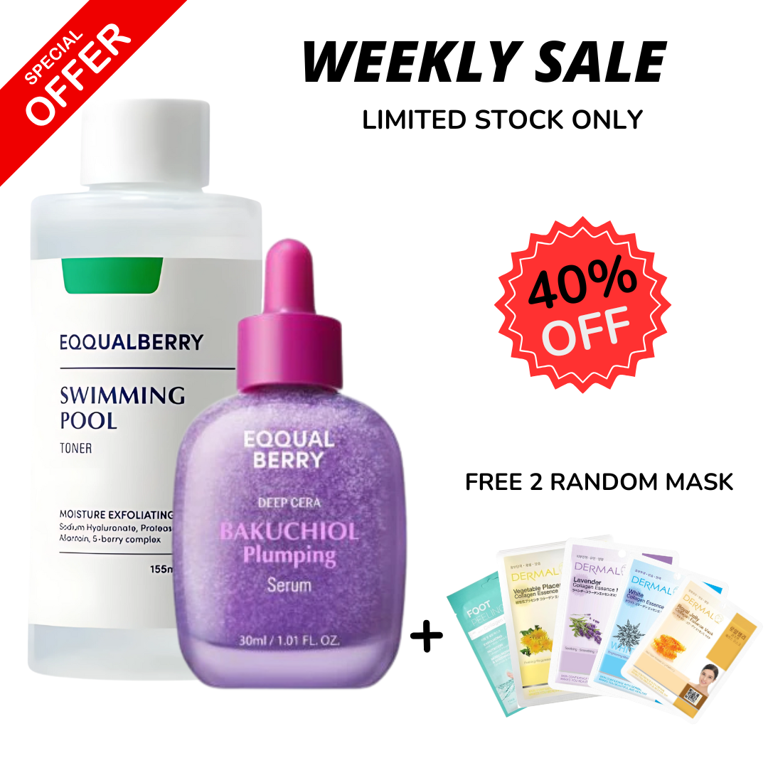 EQQUALBERRY Bakuchiol Plumping Serum & EQQUALBERRY Swimming Pool Daily ...