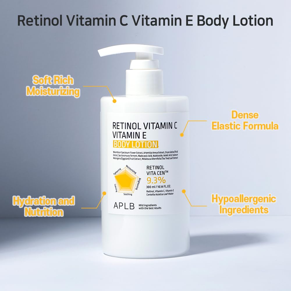 APLB Retinol Vitamin C Vitamin E Body Lotion 300ml - Glam Secret