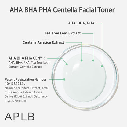 APLB AHA BHA PHA Centella Facial Toner 160ml - Glam Secret