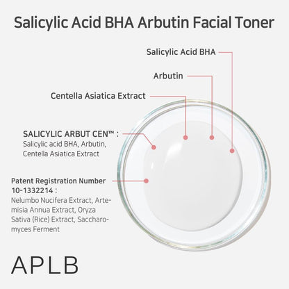 APLB Salicylic Acid BHA Arbutin Facial Toner 160ml - Glam Secret