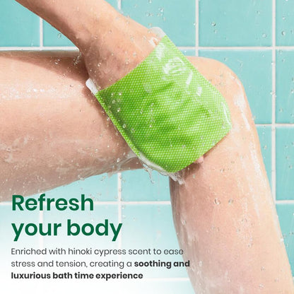 Mom's Bath Recipe Body Peeling Pad Original, All in One Bubble Body Wash & Scrub Gloves with Honey & Yogurt, Exfoliating Mitts for Dead Skin Cells, Skin Retexturizing Pads - 8 Sheets - Glam Secret