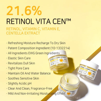 APLB Retinol Vitamin C Vitamin E Facial Cream 55ml - Glam Secret