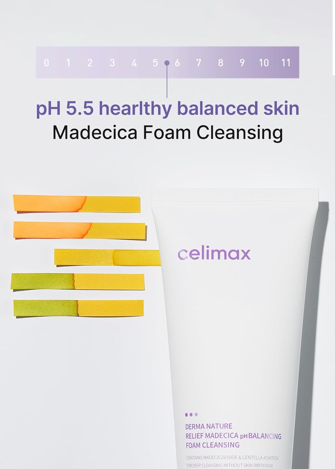 CELIMAX Derma Nature Relief Madecica pH Balancing Foam Cleansing - Glam Secret