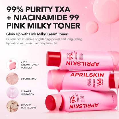 APRILSKIN TXA+Niacinamide 99 Pink Milky Toner - Glam Secret