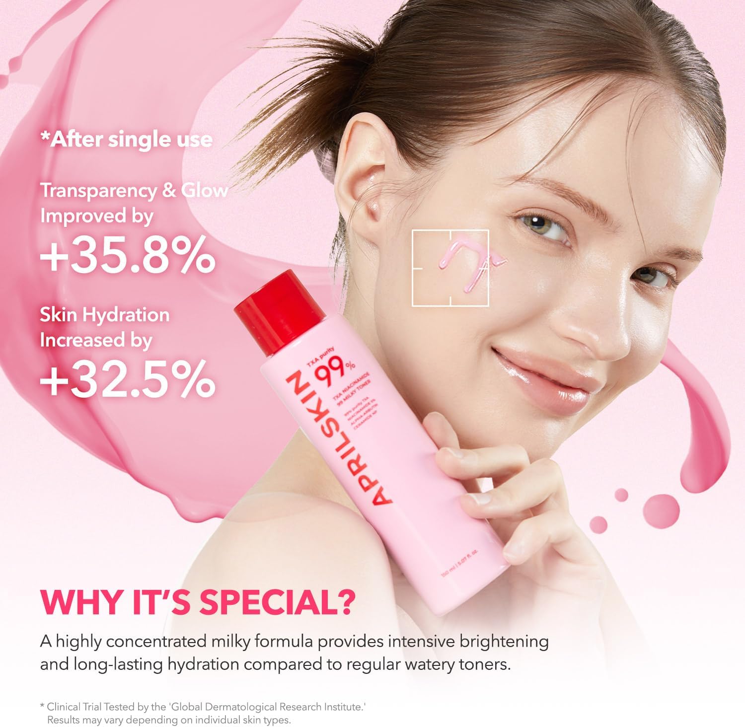 APRILSKIN TXA+Niacinamide 99 Pink Milky Toner - Glam Secret
