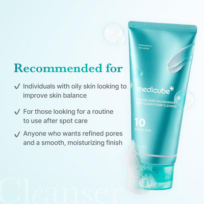 Medicube - Azelaic Acid Niacinamide Deep Clean Foam Cleanser 120g