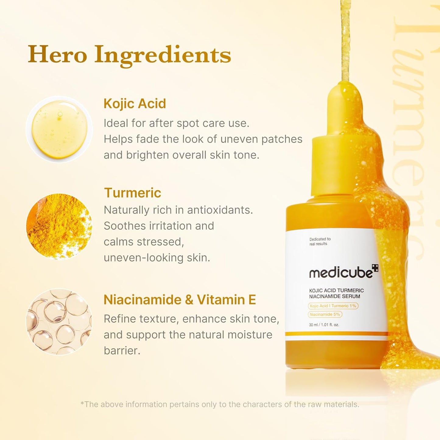 MEDICUBE Kojic Acid Turmeric Niacinamide Serum - Glam Secret