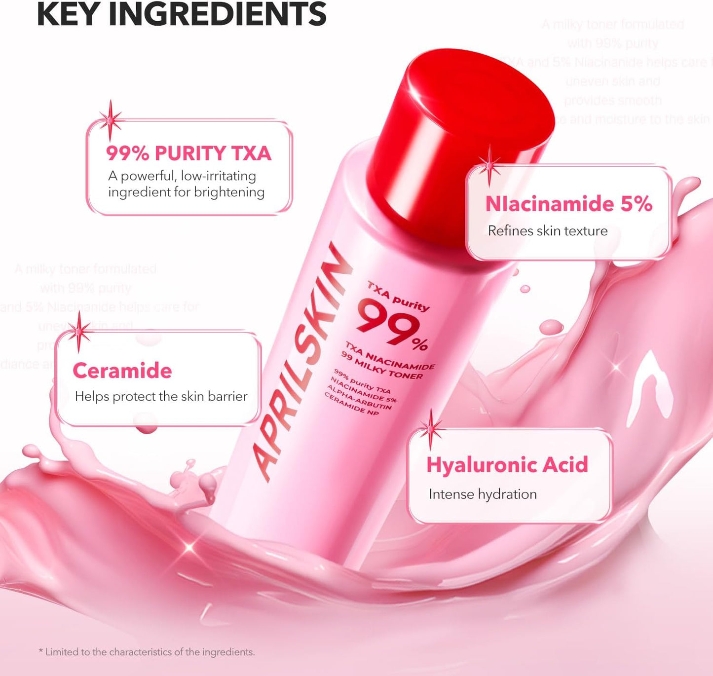 APRILSKIN TXA+Niacinamide 99 Pink Milky Toner - Glam Secret