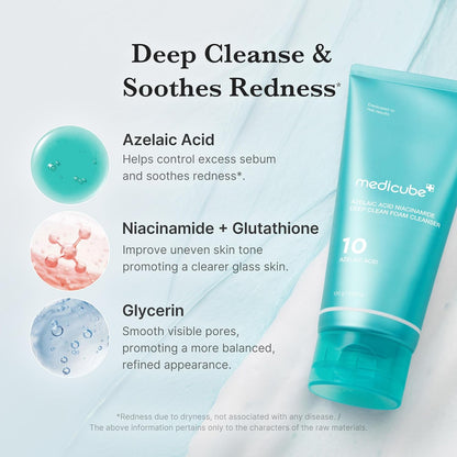 Medicube - Azelaic Acid Niacinamide Deep Clean Foam Cleanser 120g