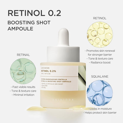 SKIN1004 Madagascar Centella Retinol 0.2%  Boosting Shot Ampoule - Glam Secret