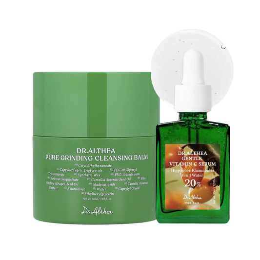DR. ALTHEA Gentle Vitamin C Serum &amp; Pure Grinding Cleansing Balm Set - Glam Secret