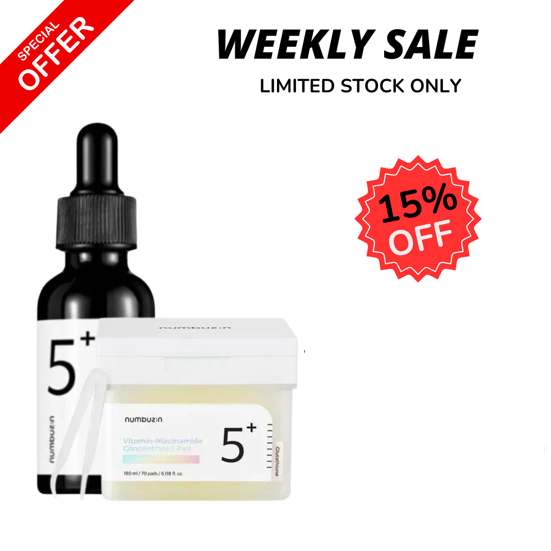 WEEKLY FLASH DEALS Numbuzin 5+ vitamin concentrated serum Brightening antioxidant & vitamin niacinamide pad 70 pads - Glam Secret