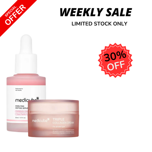 WEEKLY FLASH DEALS MEDICUBE Pink Peptide Serum & Triple Collagen Cream - Glam Secret