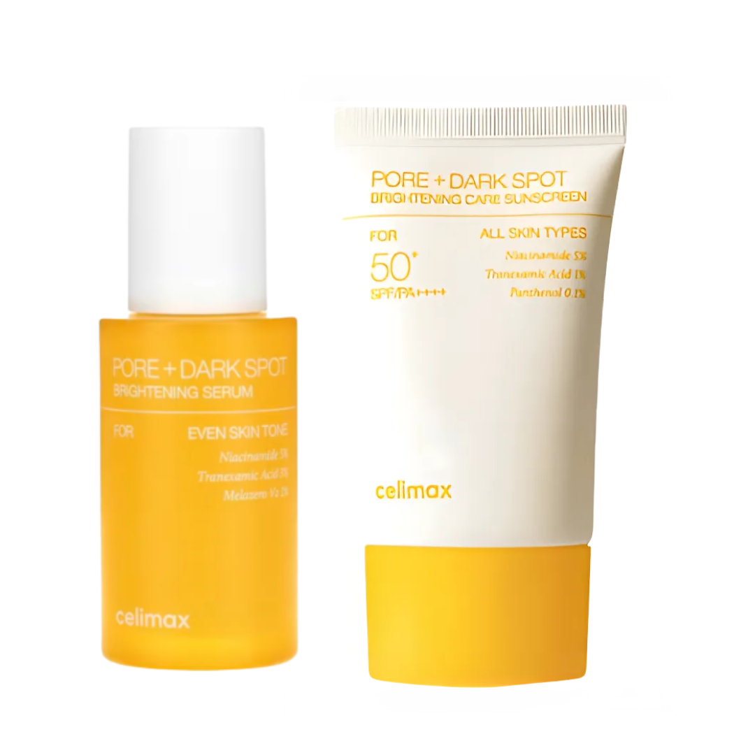 CELIMAX Pore Dark Spot Brightening Serum & Pore+Dark Spot Brightening Care Sunscreen - Glam Secret