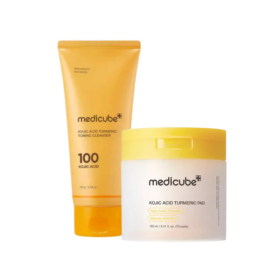 MEDICUBE Kojic Acid Turmeric Pad & Toning Cleanser Set - Glam Secret