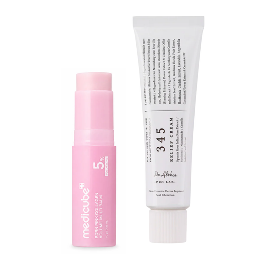 PDRN Glow and Barrier Repair Duo Set with MEDICUBE Pink Collagen Volume Multi Balm and Dr Althea 345 Relief Cream
