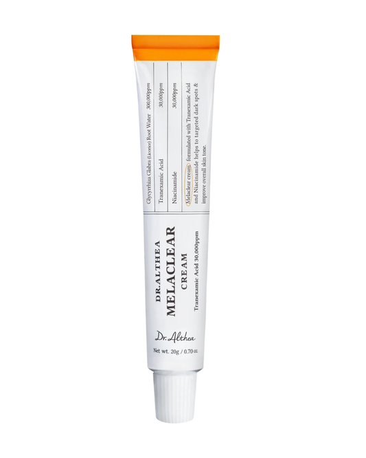 DR ALTHEA Melaclear Cream 20g jar, creamy skincare product with white packaging and brand label visible.