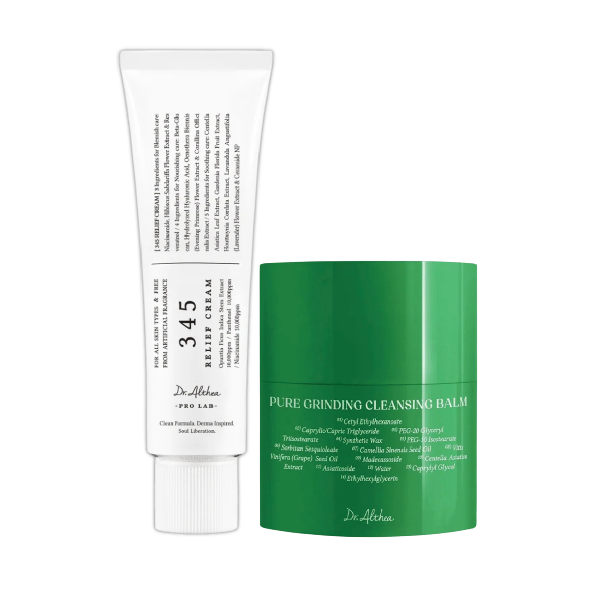 DR. ALTHEA Pure Grinding Cleansing Balm & DR. ALTHEA 345 Relief Cream Set - Glam Secret