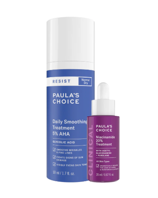PAULA'S CHOICE Resist Daily Smoothing Treatment 5% AHA 50ML & Clinical Niacinamide 20% Treatment - Glam Secret