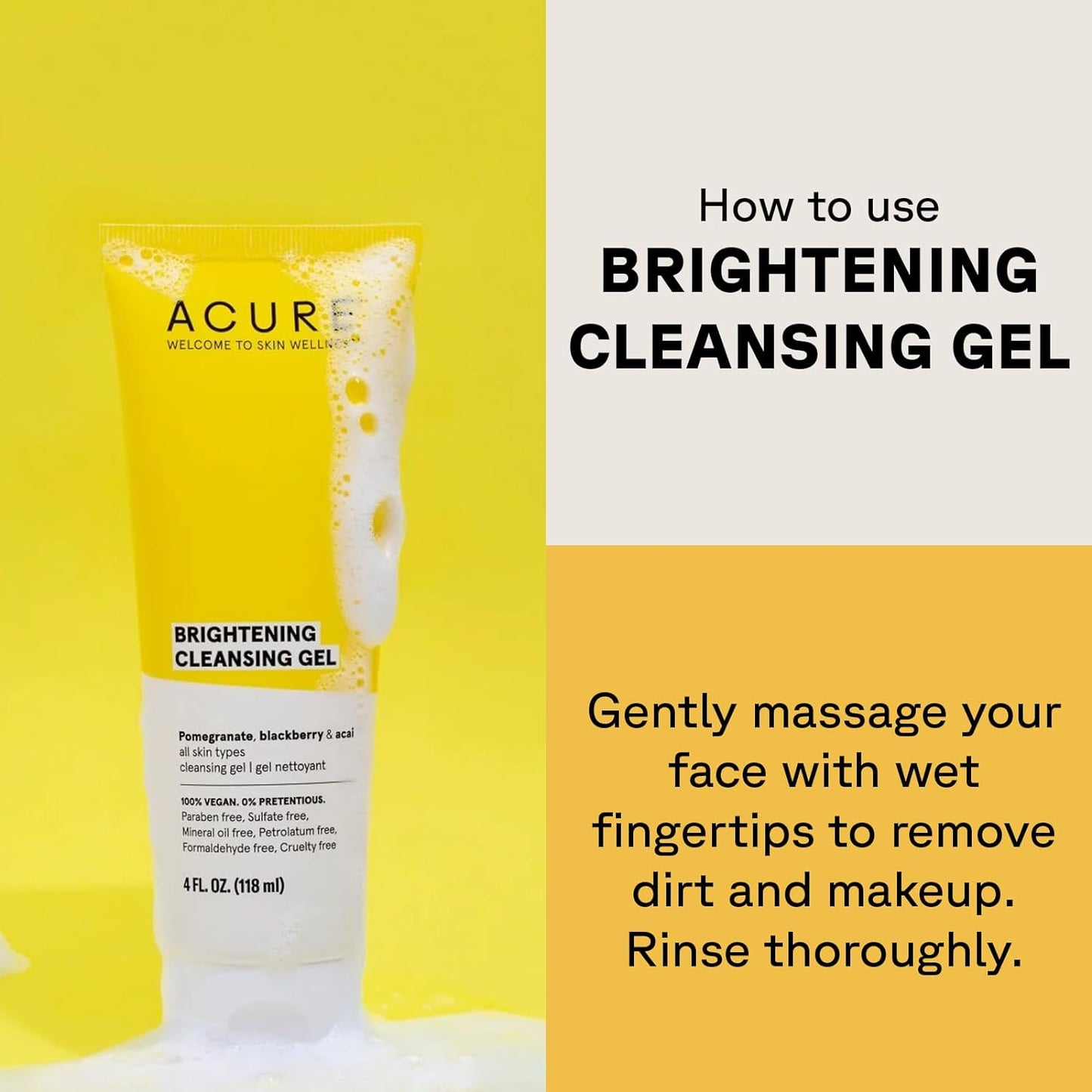 ACURE Brightening Cleansing Gel Nettoyant - Glam Secret