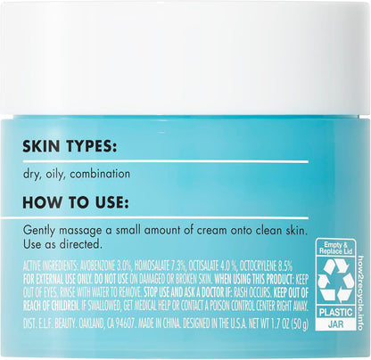 ELF SKIN Holy Hydration Face Cream Broad Spectrum SPF 30 Sunscreen - Glam Secret