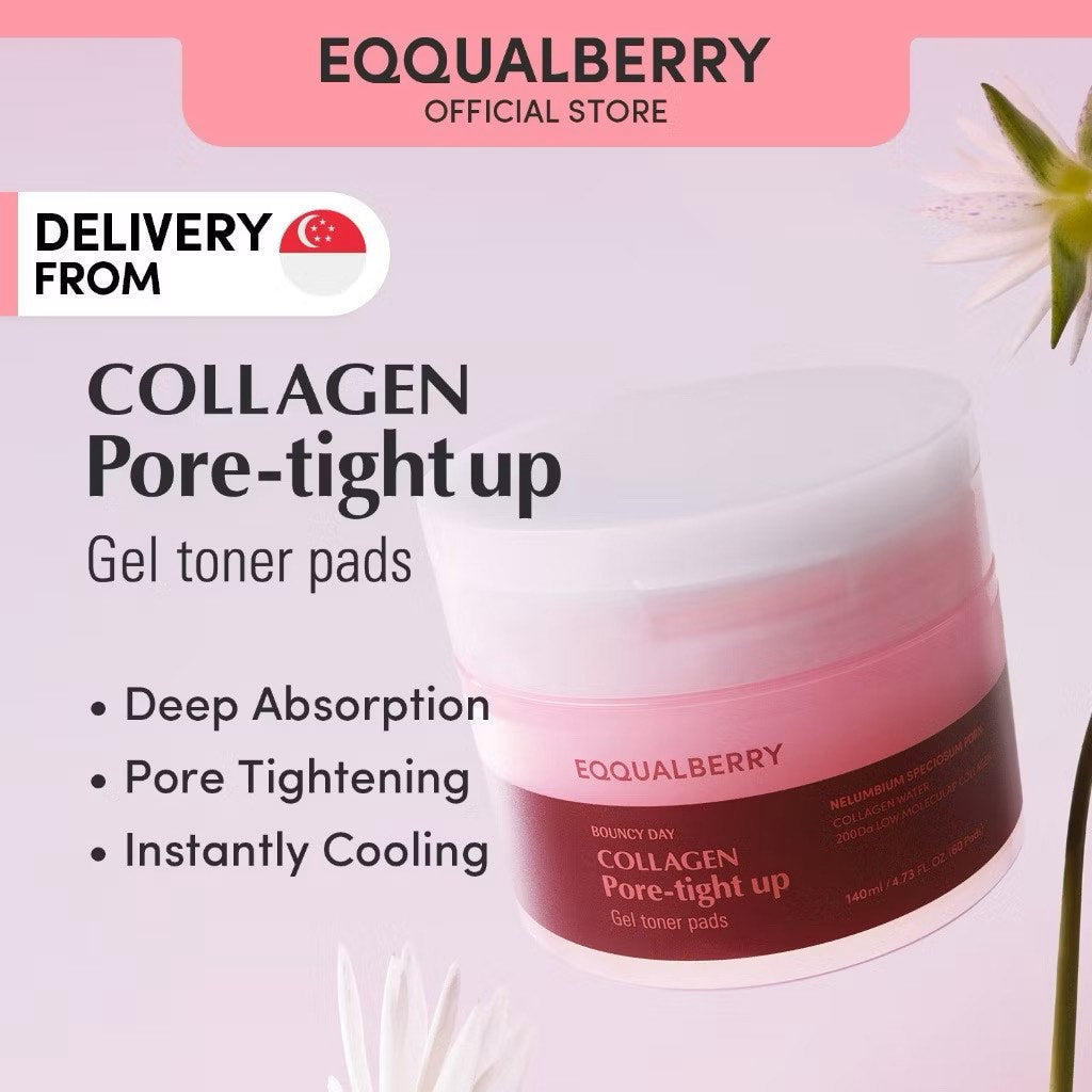EQQUALBERRY Collagen Pore-Tight Up Gel Toner Pads - Glam Secret