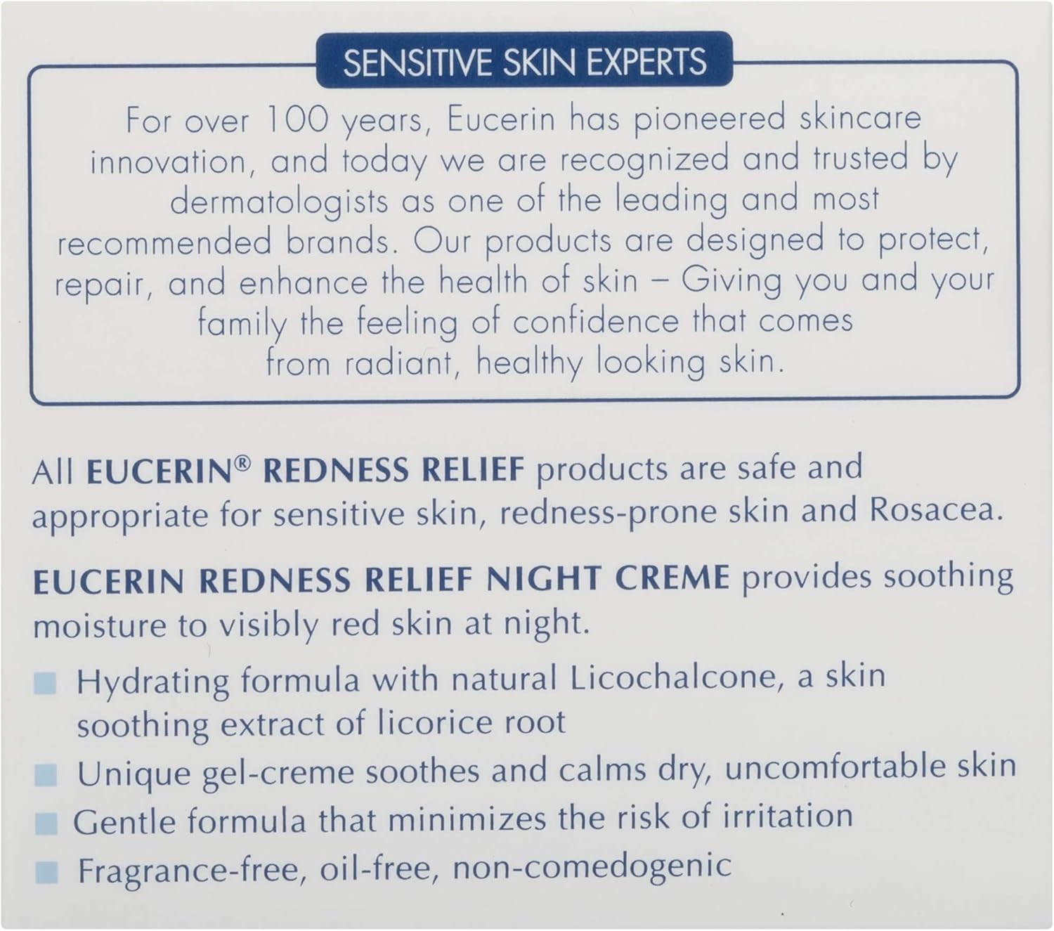 EUCERIN Redness Relief Night Cream - Glam Secret