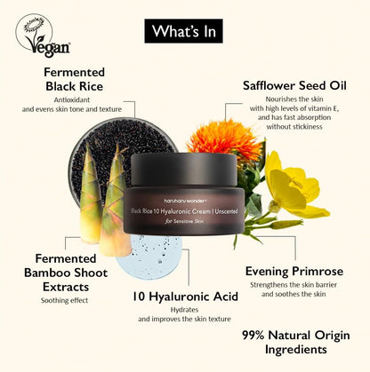 HARU HARU WONDER Black Rice 10 Hyaluronic Cream UnscentedCREAMGlam Secret