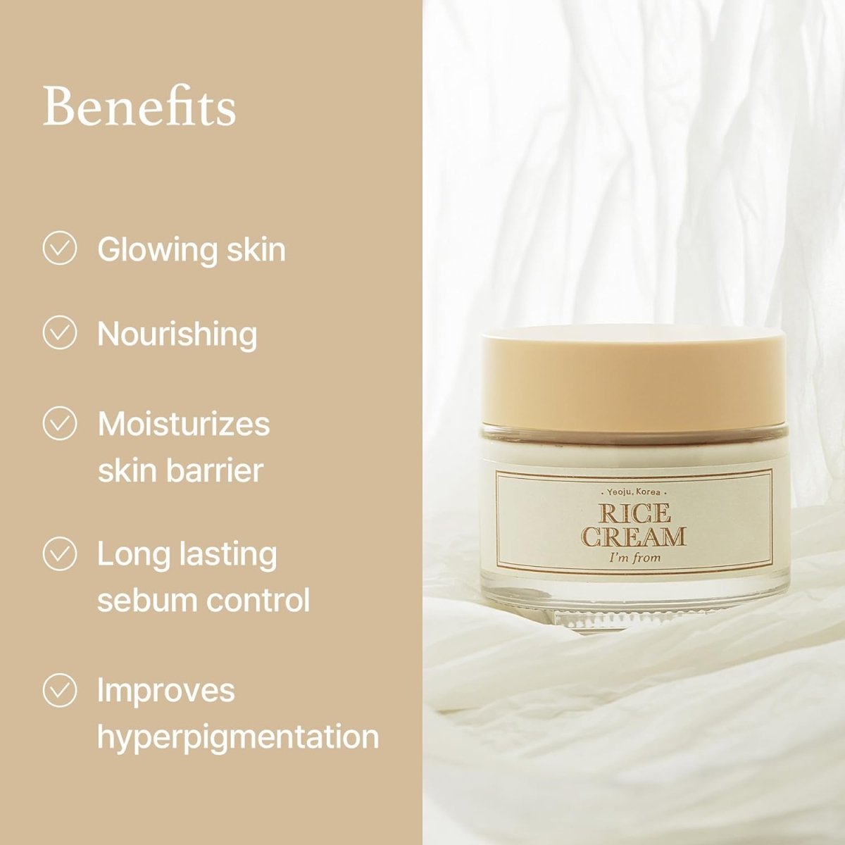 I'm from Rice Cream 50ml buy2 Get 1 FreeFace CreamGlam Secret