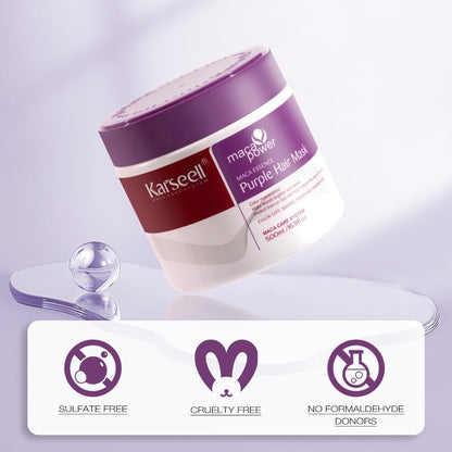 KARSEELL Maca Essence Purple Hair Mask for Blonde Hair | Deep Conditioning & Tone Correction - Glam Secret