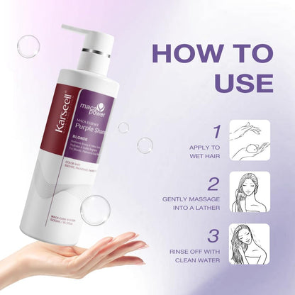 KARSEELL Maca Essence Purple Shampoo for Blonde Hair - Glam Secret