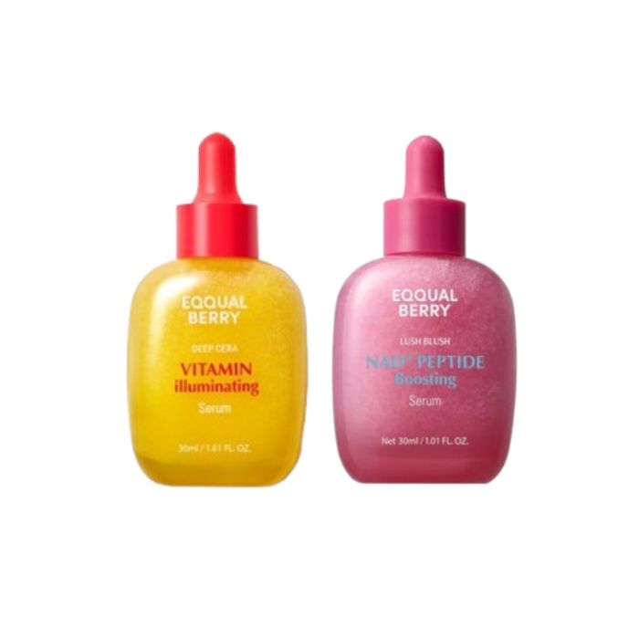 EQQUALBERRY - Vitamin Illuminating Serum 30ml + NAD+ Peptide Boosting Serum 30ml Set